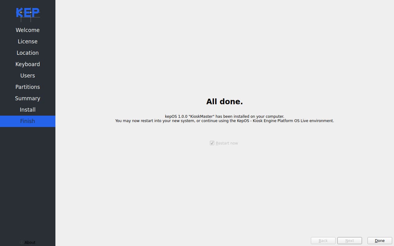 Completion and Reboot