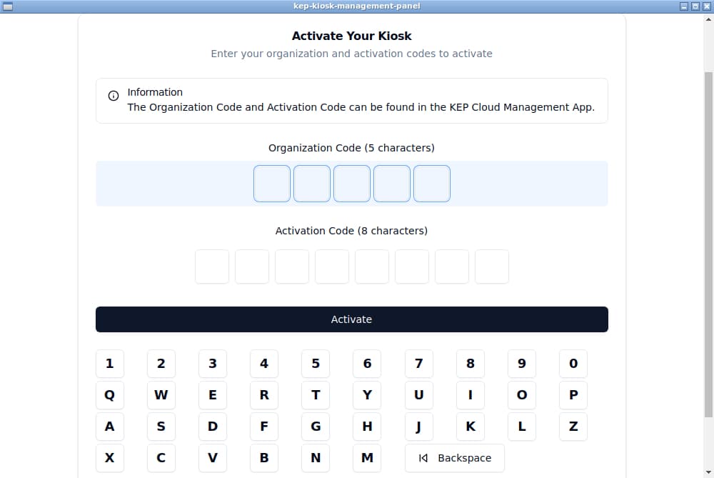Activate Your Kiosk