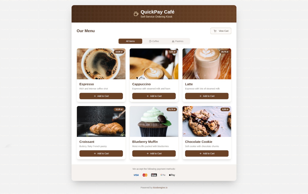 Cafe Kiosk Demo